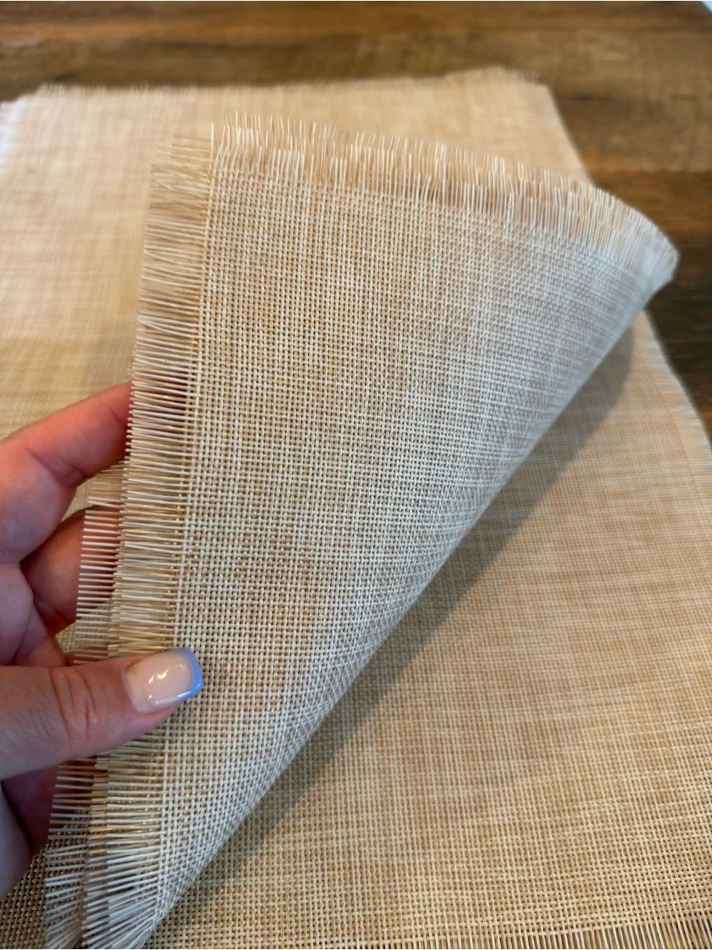 Neutral Beige Woven Placemats - Set of 4